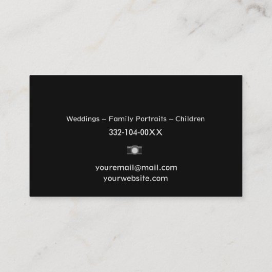 クロムメタルデザイン撮影カメラ 名刺 (裏面)