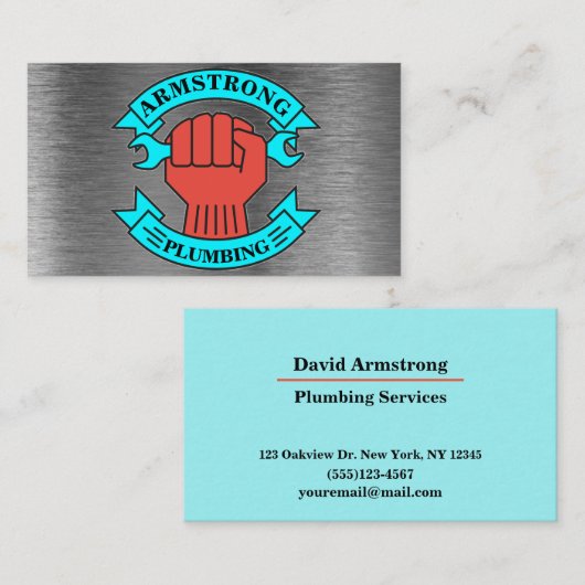 クロムメタルデザイン配管修理サービス 名刺 (正面/裏面)