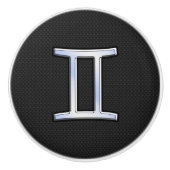 クロムモダンライクジェミニ〔占星術の〕十二宮図標識 セラミックノブ (正面)