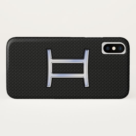 クロムモダンライクジェミニ〔占星術の〕十二宮図標識 Case-Mate iPhoneケース (裏面(横))