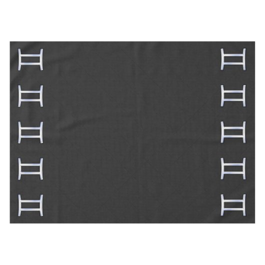 クロムモダンライクジェミニ〔占星術の〕十二宮図記号 テーブルクロス (正面(横))