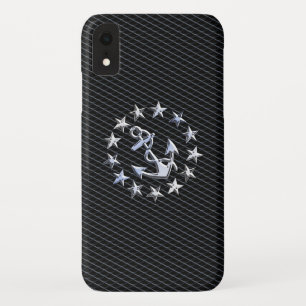 クロムヨット海軍グリ車のルデコール iPhone XRケース