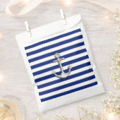 クロムライクいかり航海のネイビーブルーストライプズ フェイバーバッグ (クリップ留めされた状態)