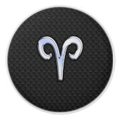 クロムライクアリー〔占星術の〕十二宮図シンボルスネークスキンスタイル セラミックノブ (正面)