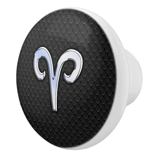 クロムライクアリー〔占星術の〕十二宮図シンボルスネークスキンスタイル セラミックノブ (右)