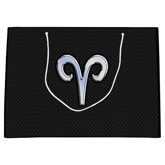 クロムライクアリー〔占星術の〕十二宮図シンボルスネークスキンスタイル ラージペーパーバッグ (正面)