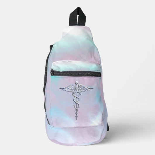 クロムライクカドゥセウス医療シンボルマザーパールD スリングバッグ (正面)