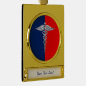 クロムライクカドゥセウス医療シンボルリーグデコール ゴールドプレートバナーオーナメント (右)