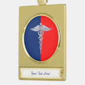 クロムライクカドゥセウス医療シンボルリーグデコール ゴールドプレートバナーオーナメント (左)