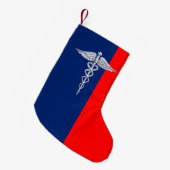クロムライクカドゥセウス医療シンボルリーグデコール スモールクリスマスストッキング (正面 (吊り時))