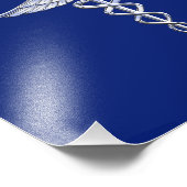 クロムライクカドゥセウス医療シンボル海軍ブルーデコ フォトプリント            (角)