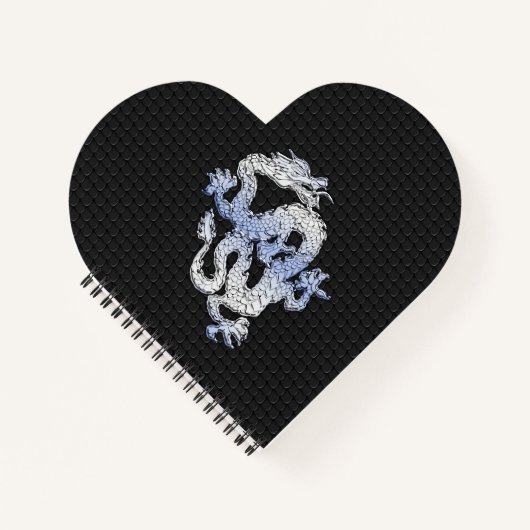 クロムライクシルバードラゴンブラックスネークスキンスタイル ノートブック (正面)