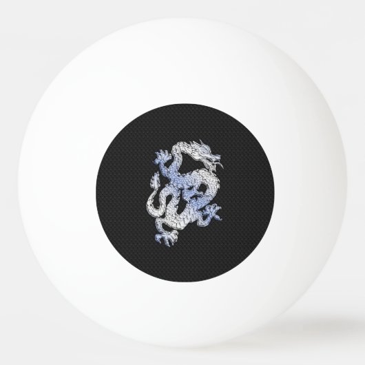 クロムライクシルバードラゴンブラックスネークスキンスタイル 卓球ボール (正面)