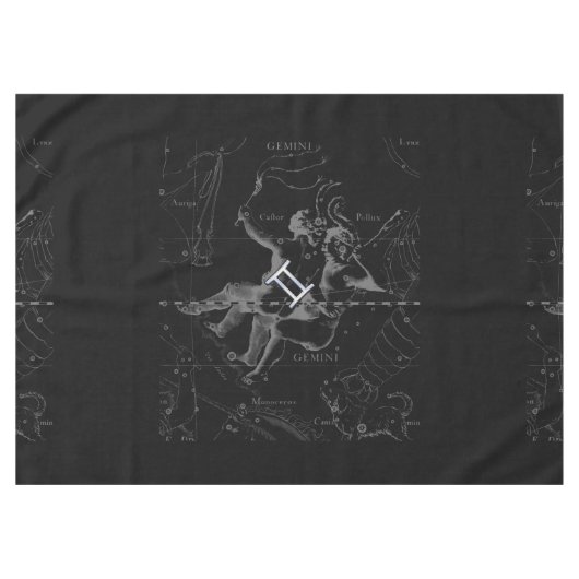 クロムライクジェミニ〔占星術の〕十二宮図サインオンヘベリウス テーブルクロス (正面(横))
