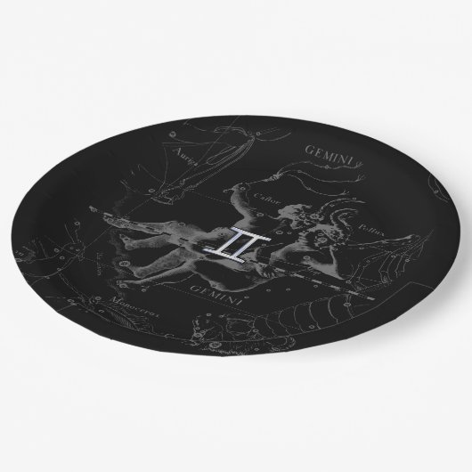 クロムライクジェミニ〔占星術の〕十二宮図サインオンヘベリウス ペーパープレート (アングル)