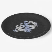 クロムライクドラゴンオンブラックスネークスキンプリント ペーパープレート (アングル)