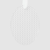 クロムライクホワイトニットリボン認識度プリント オーナメント (裏面)