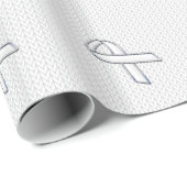 クロムライクホワイトニットリボン認識度プリント ラッピングペーパー (ロールコーナー)