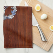 クロムライクマホガニー木目スコティスル キッチンタオル (四つ折り)