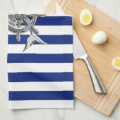 クロムライクマーメイド航海のオンストライプズ キッチンタオル (四つ折り)