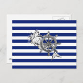 クロムライクマーメイド航海のオンストライプズ ポストカード (正面/裏面)