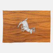 クロムライクランニングの鹿オン素晴らしチークプリント キッチンタオル (横)