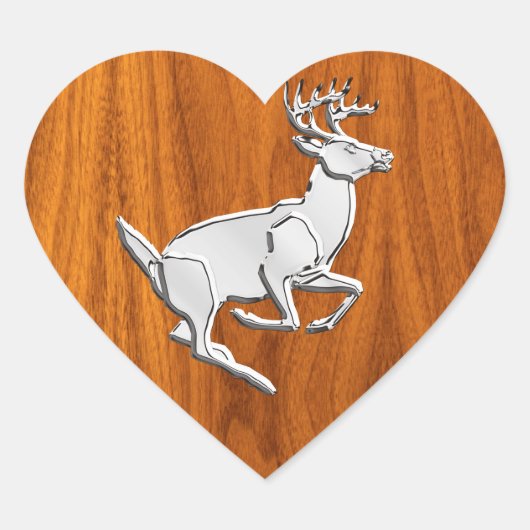 クロムライクランニングの鹿オン素晴らしチークプリント ハートシール (正面)