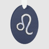 クロムライクレオ〔占星術の〕十二宮図サインブルーカーボンファイバー オーナメント (正面)