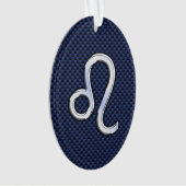 クロムライクレオ〔占星術の〕十二宮図サインブルーカーボンファイバー オーナメント (正面)