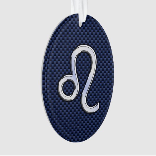 クロムライクレオ〔占星術の〕十二宮図サインブルーカーボンファイバー オーナメント (正面)