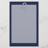 クロムライクレオ〔占星術の〕十二宮図サインブルーカーボンファイバー 便箋 (正面)