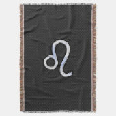 クロムライクレオ〔占星術の〕十二宮図シンボルのスネークスキン スローブランケット (正面縦)