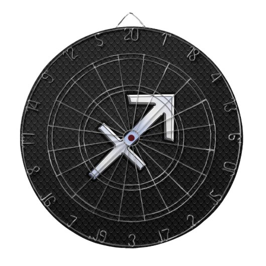 クロムライク射手座〔占星術の〕十二宮図サインオンブラック ダーツボード (正面)