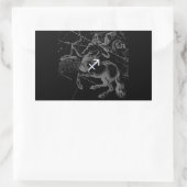 クロムライク射手座〔占星術の〕十二宮図サインヘベリウス 長方形シール (バッグ)