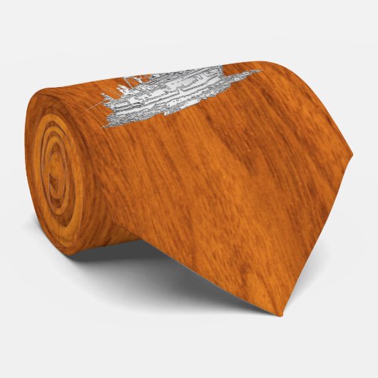 クロムライク魚釣りボートオンチークウッドヴスタイル ネクタイ (ロール)