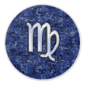 クロムライク《星座》乙女座〔占星術の〕十二宮図サインオンブルーデジタル迷彩柄 セラミックノブ (正面)