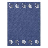 クロムライク《星座》乙女座〔占星術の〕十二宮図サインオンブルーデジタル迷彩柄 テーブルクロス (正面)