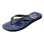 クロムライク《星座》乙女座〔占星術の〕十二宮図サインオンブルーデジタル迷彩柄 ビーチサンダル (アングル)