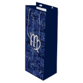 クロムライク《星座》乙女座〔占星術の〕十二宮図サインオンブルーデジタル迷彩柄 ワインギフトバッグ (正面アングル)