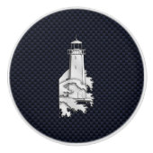 クロムライトハウスオンネイビーカーボンファイバープリント セラミックノブ (正面)