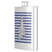 クロムライトハウスオンネイビーストライププリント フラスク (左)
