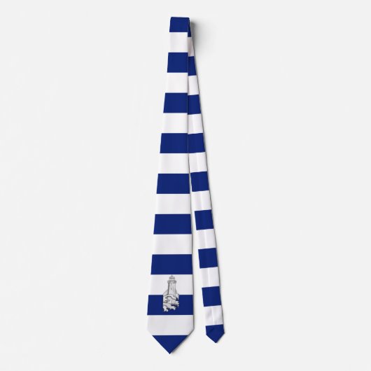 クロムライトハウスオンネ航海のビーブルーストライプズ ネクタイ (正面)