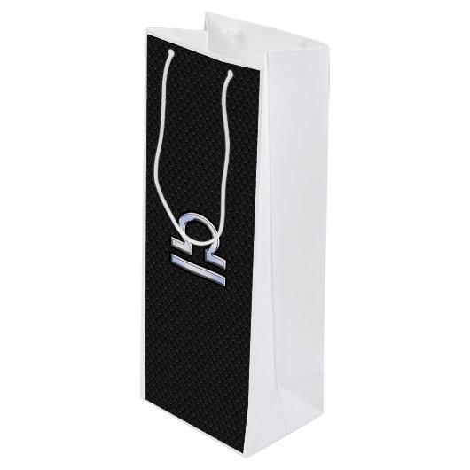 クロムライブラライブラシンボル〔占星術の〕十二宮図スネークスキンデコール ワインギフトバッグ (正面アングル)