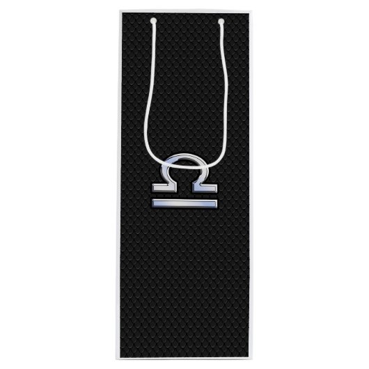 クロムライブラライブラシンボル〔占星術の〕十二宮図スネークスキンデコール ワインギフトバッグ (正面)