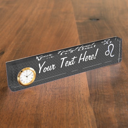 クロムレオのようなヘビの肌にサイン デスクネームプレート (側面)