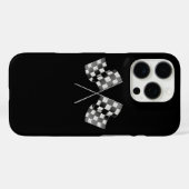 クロムレーシングフラグ(黒) Case-Mate iPhoneケース (裏面 (横))
