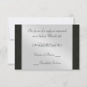 クロム及びのどの革によって飛ぶハートRSVPの招待状 出欠カード (裏面)