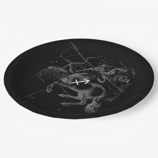 クロム射手座〔占星術の〕十二宮図サインオンヘベリウデコール ペーパープレート (アングル)