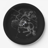 クロム射手座〔占星術の〕十二宮図サインオンヘベリウデコール ペーパープレート (正面)