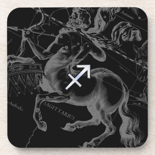 クロム射手座〔占星術の〕十二宮図サインヘベリウス1690 コースター (正面)